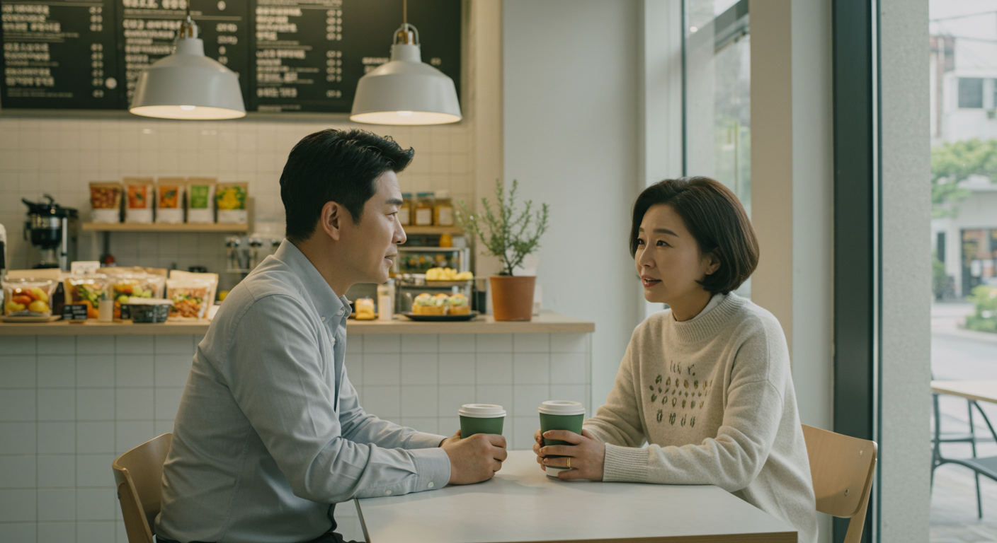 혈당관리 상담받는 40대모습